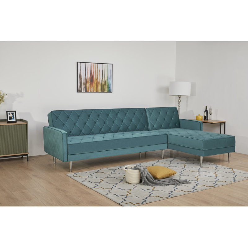 Dorothea Reversible Sleeper Corner Sofa, Teal