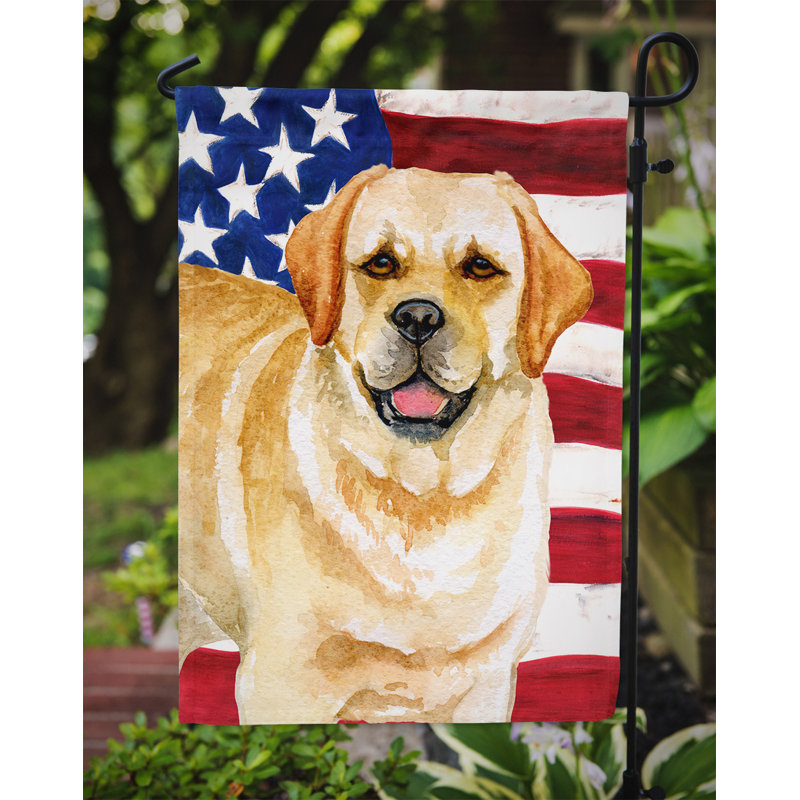 2 côtés en polyester de 2 côtés american drapeau de jardin, Chien de Rhodésie à crête dorsale