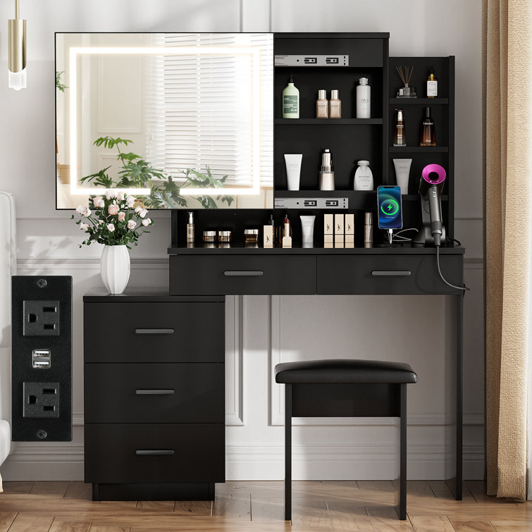 Vanity With Sliding Mirror