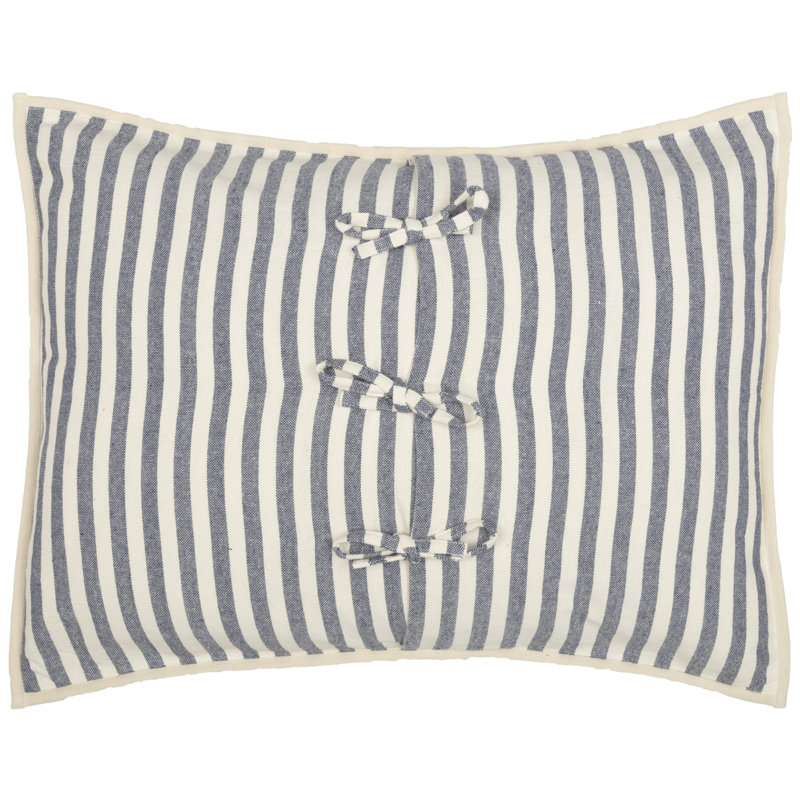 Market Place Gray Quilted Euro Sham, Gray Striped