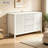 Sideboard with Wave Design - 3 Adjustable Shelves, 3 Drawers & Soft-Close Doors