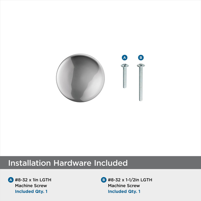 Era 1-1/4 inch (32mm) Diameter Cabinet Knob - 10 Pack, Polished Chrome