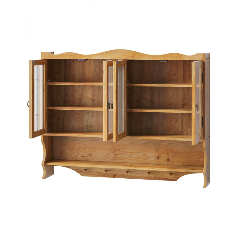 39.4" Wall-Mounted Cabinet For Kitchen, Natural