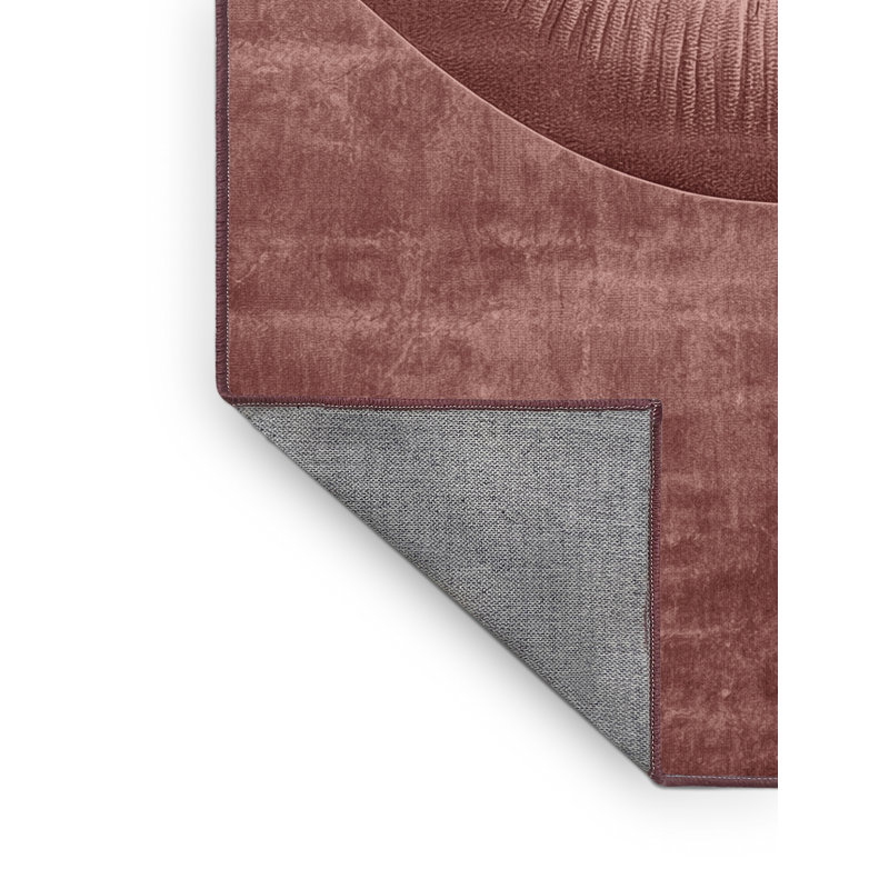 Tapis abstrait moderne et contemporain lavable à la machine Bleigh Valentines en brun - reliure rose, 8 x 10