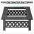 Square Black Wrought Iron Wood Burning Fire Pit, Diamond Lattice Cutout Outdoor Fire Table with Pyramid Mesh Spark Screen & Metal Fire Poker, Multi-functional Fire Bowl for Backyard, Lawn, Garden Camping & Family Gatherings