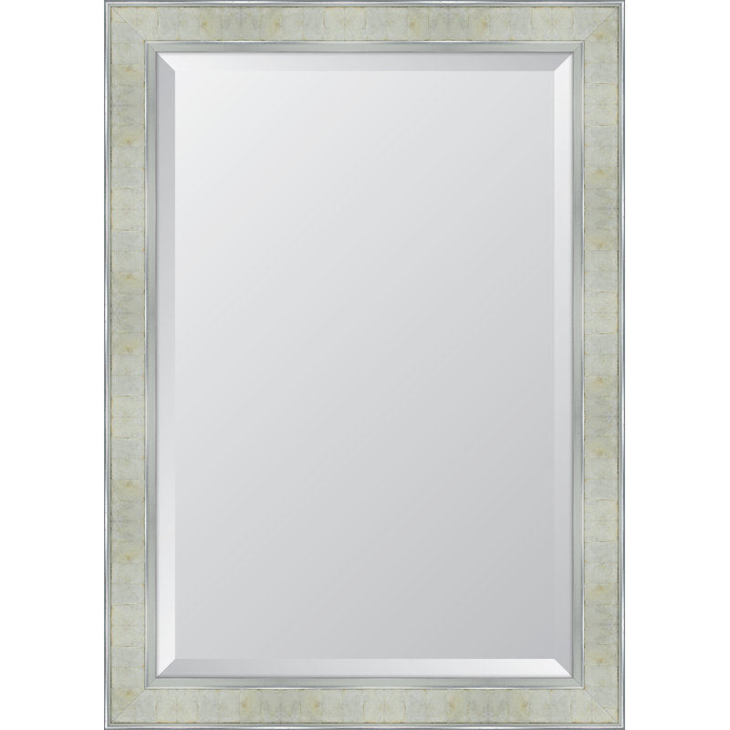 Miroir mural, H 42 po x l 30 po, Argent
