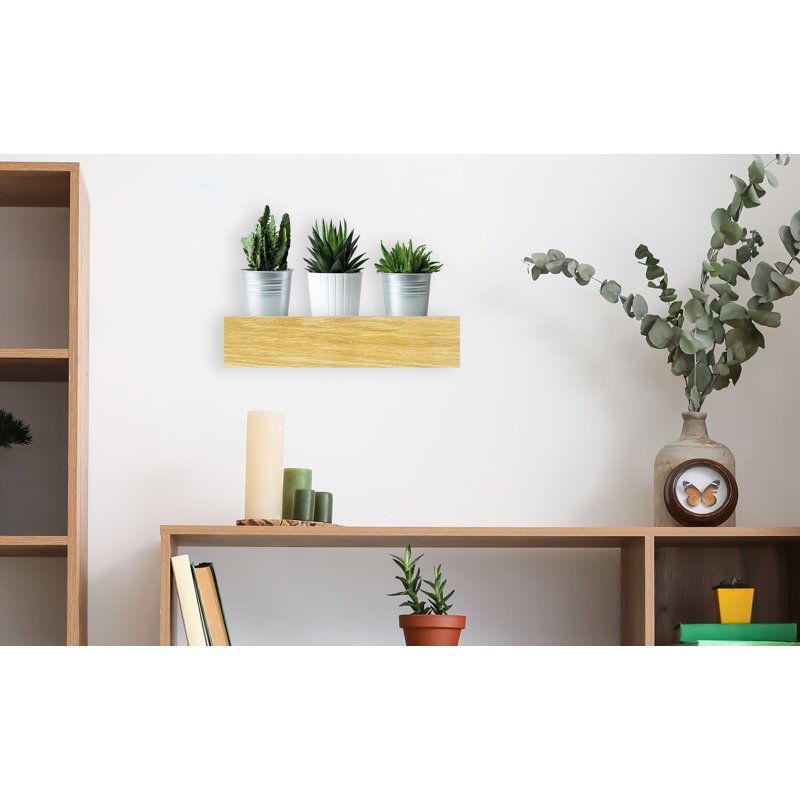 Oak Floating Shelf, 6'' H x 12'' W x 8'' D, Natural