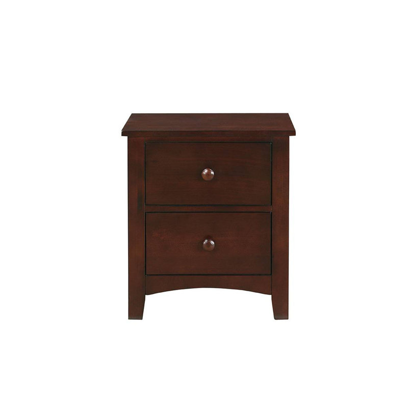 Table de chevet moderne à 2 tiroirs Dail, Mélange brun