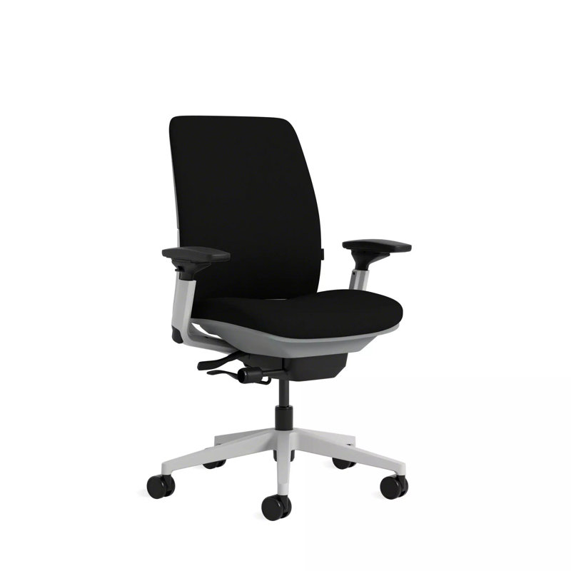 Steelcase Amia Ergonomic Task Chair, Seagull, Onyx, Hard Floor