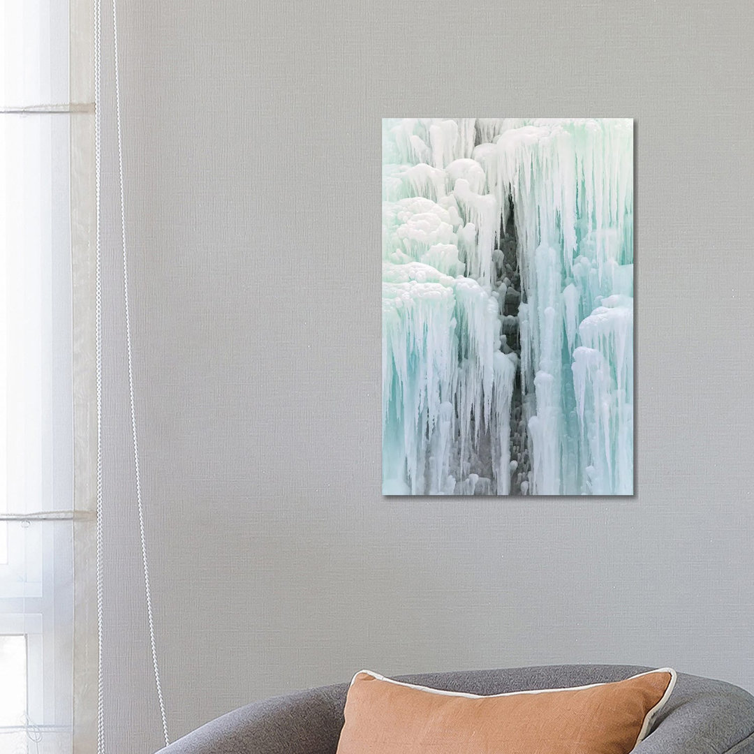 Cave In Frozen Waterfall