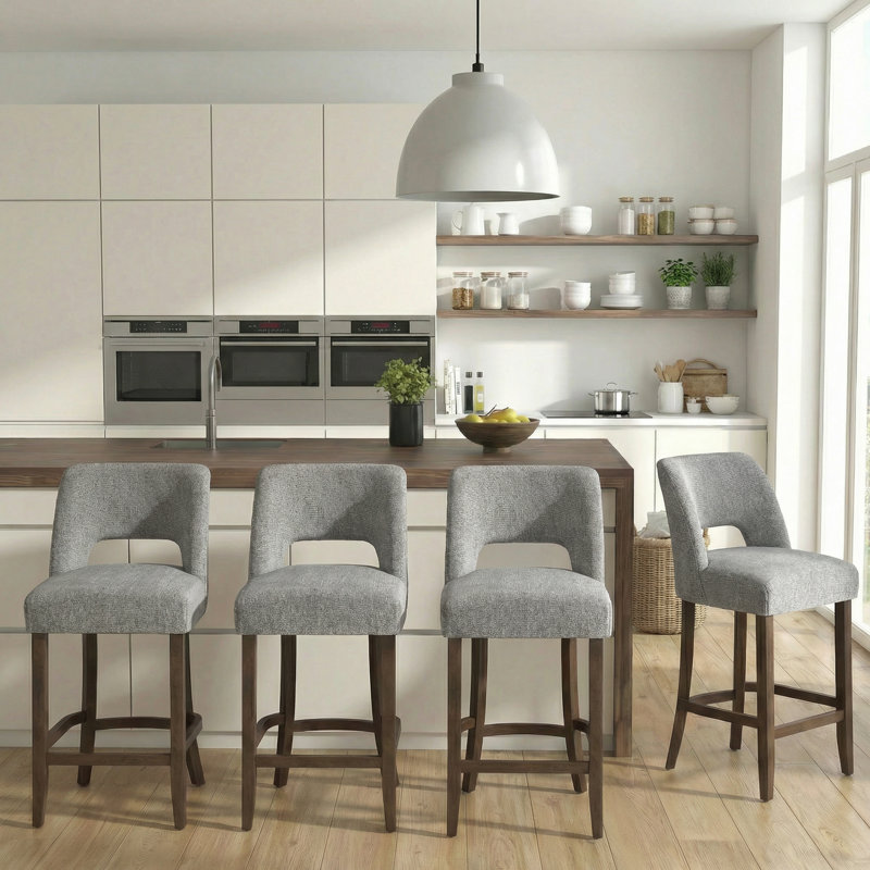 Tabouret de bar Bisto, Gris clair