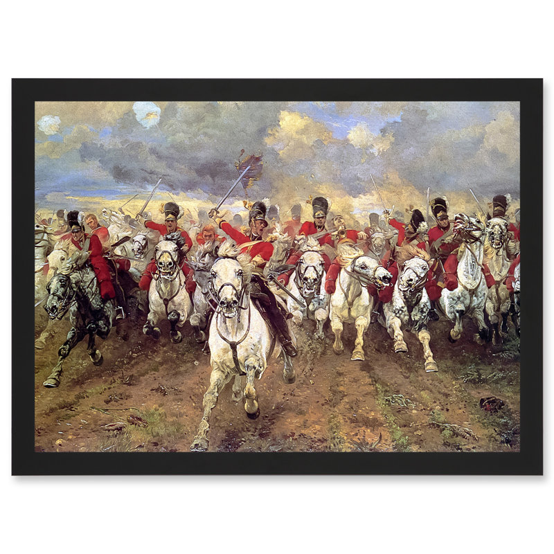Thompson Scotland Forever Battle Waterloo Painting by Value Does Not Apply - Single Picture Frame Print