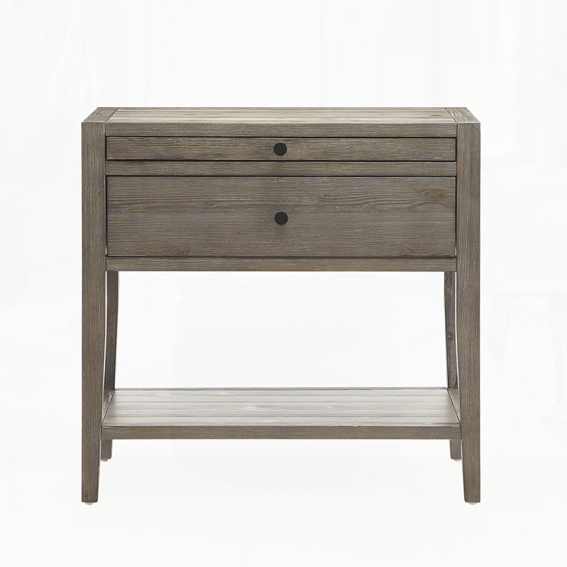 Modern Nightstand For Bedroom, Gray