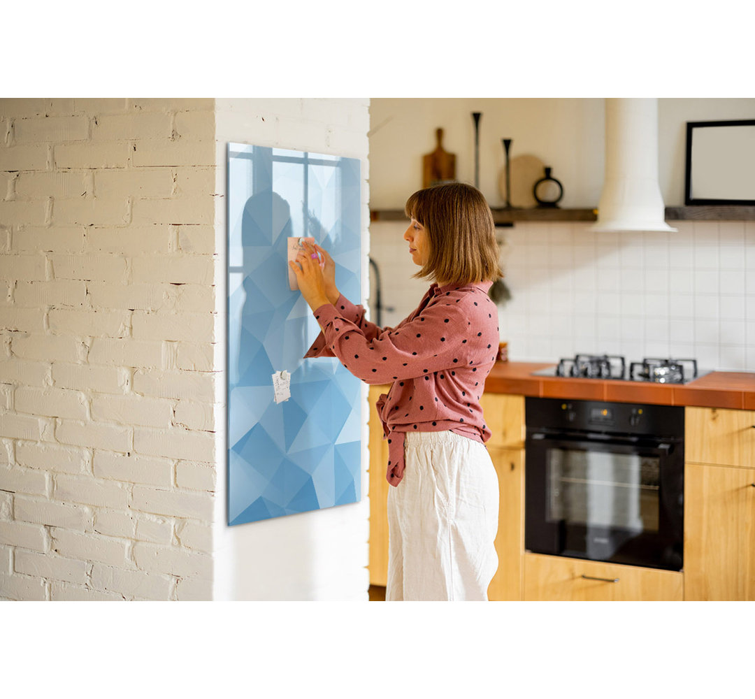 Magnetic Memo Board Whiteboard - 60 x 120 cm - With Marker and Magnets - Triangles abstraction