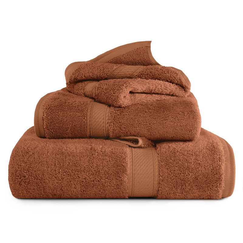 Scotia Egyptian Cotton Bath Towel Set, Rust, 3Pc Towel Set  (1Bath, 1Hand, 1Face)