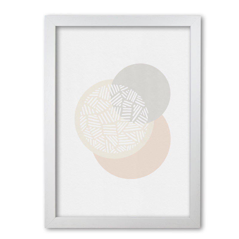 Minimalist Geometric IV - Print, 85 cm H x 60 cm W x 5 cm D, White Grain Frame