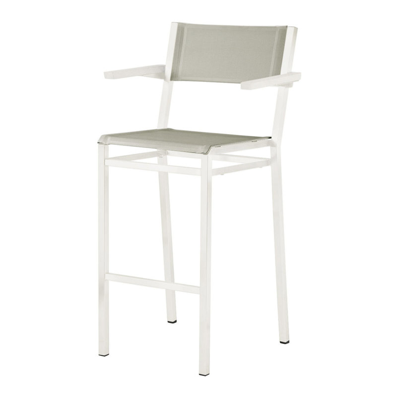 Equinox Outdoor Bar Stool, Seagull, Arctic White