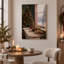 " Holiday Feast Table With Tree And Snow View Christmas " Painting-1858155662