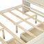Lit double crème avec espace sous le tiroir et plateforme de raccordement pour tête de lit, options de rangement