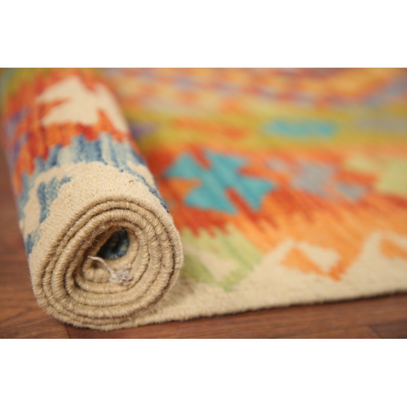 Tapis oriental coloré Kilim 5 x 6