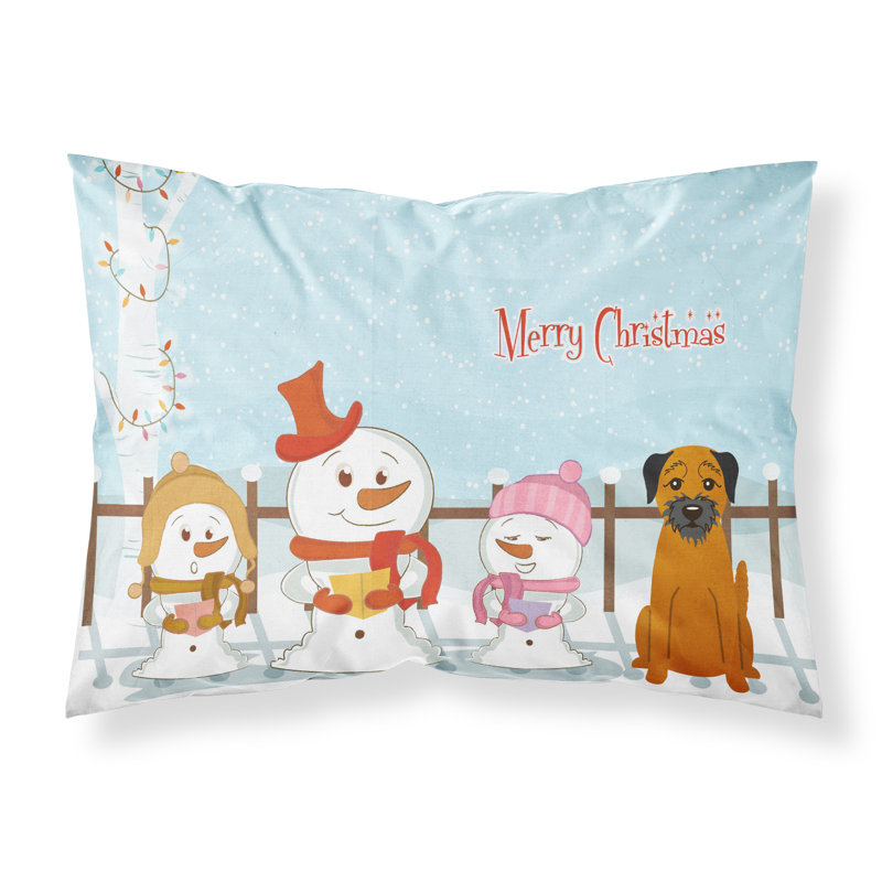 Taie d'oreiller Merry Christmas Merry Christmas, Border Terrier et choristes