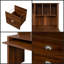 Bureau d'ordinateur antique avec rehausse de rangement blanc antique
