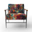 Fauteuil rembourré contemporain avec accoudoirs géométriques Exploration Abstracted Tranquility II-715966243