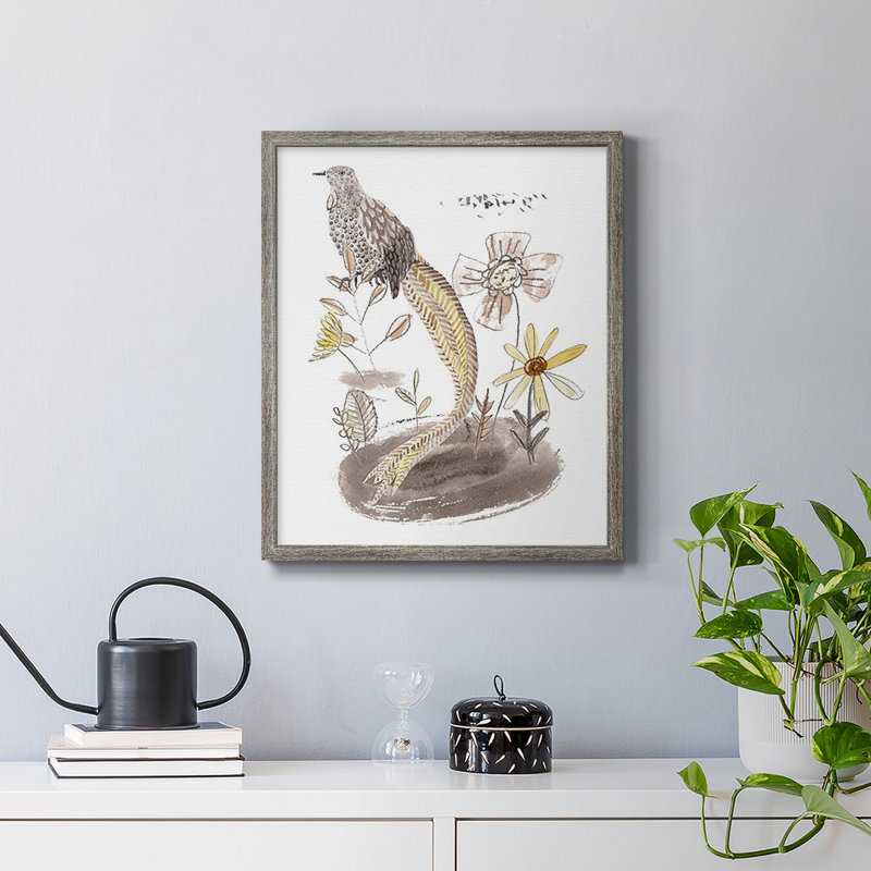 «Glowing Garden at Dusk I», toile encadrée de qualité supérieure - prête à être accrochée, H 24 po x l 20 po, Argent patiné