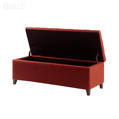 Mishak Polyester Upholstered Storage Bench -  Corrigan StudioÂ®, 631CB98A04304470882B678F7571F815