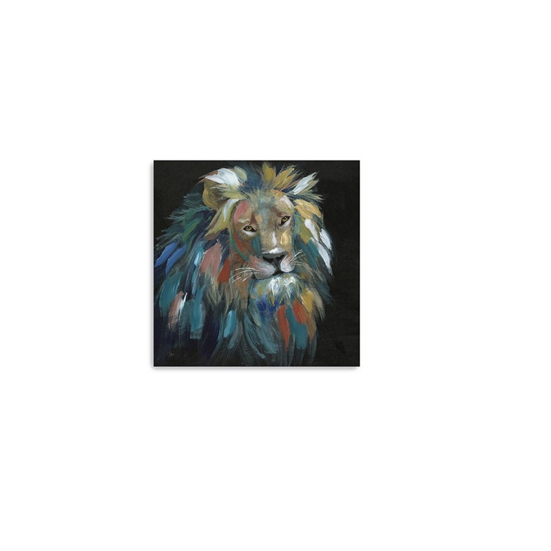 «Painted Lion Portrait», impression murale sans cadre
