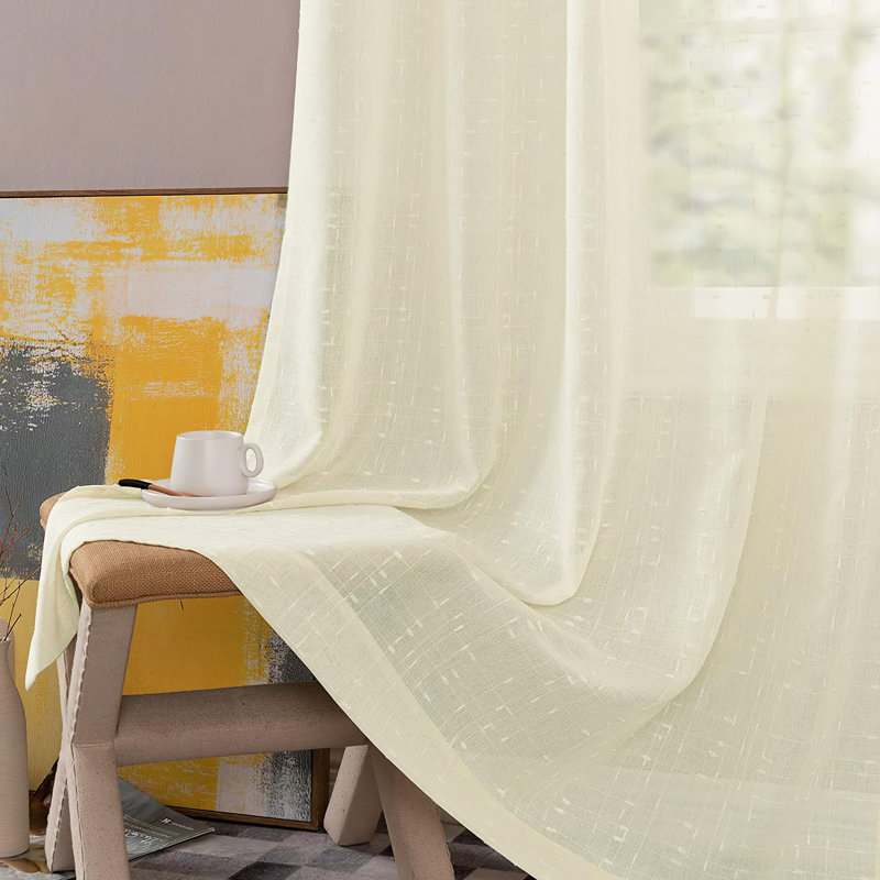 Voilage pour rideaux, Beige, l 52" x L 84"