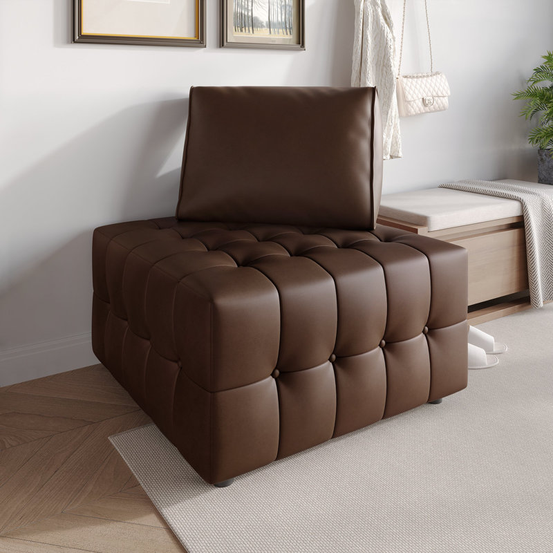 CORNER SEAT IN BROWN PU, Brown