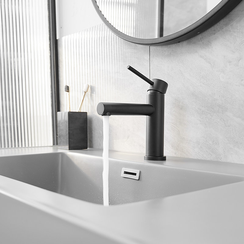 Single Hole Single Handle Bathroom Faucet, Matte Black