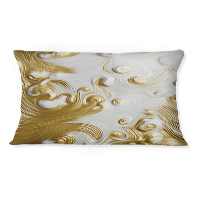 Coussin Smooth Gold Elegant Minimal Retro Glam Wave - Abstract Shapes