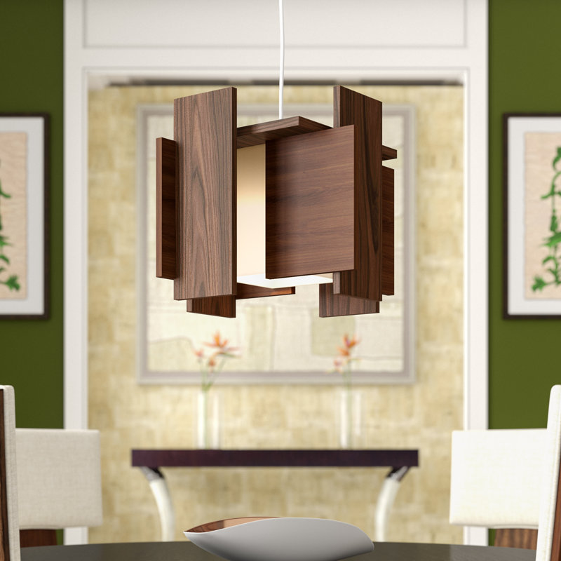 Abeo L 1 - Light LED Pendant, 3500K (Cool), Low Profile, Dark Stained Walnut
