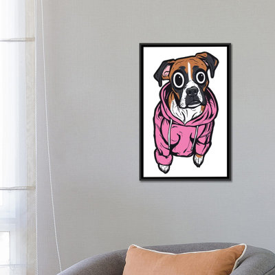 «Boxer Hoodie» par Allyson Gutchell, reproduction sur toile tendue