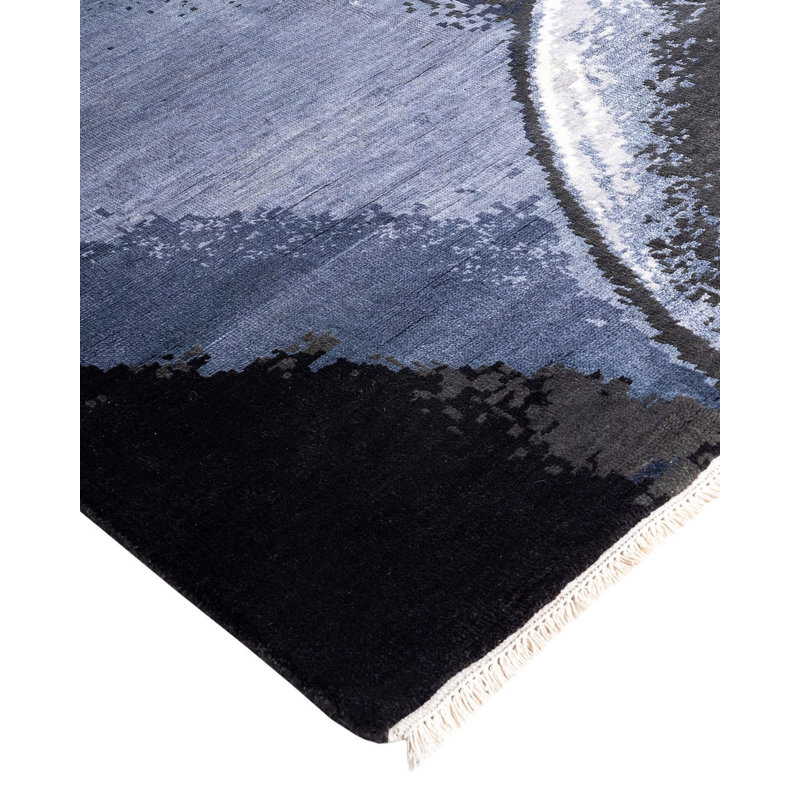 Tapis unique noué à la main brun 8 pi 2 po x 10 pi 1 po Makenley