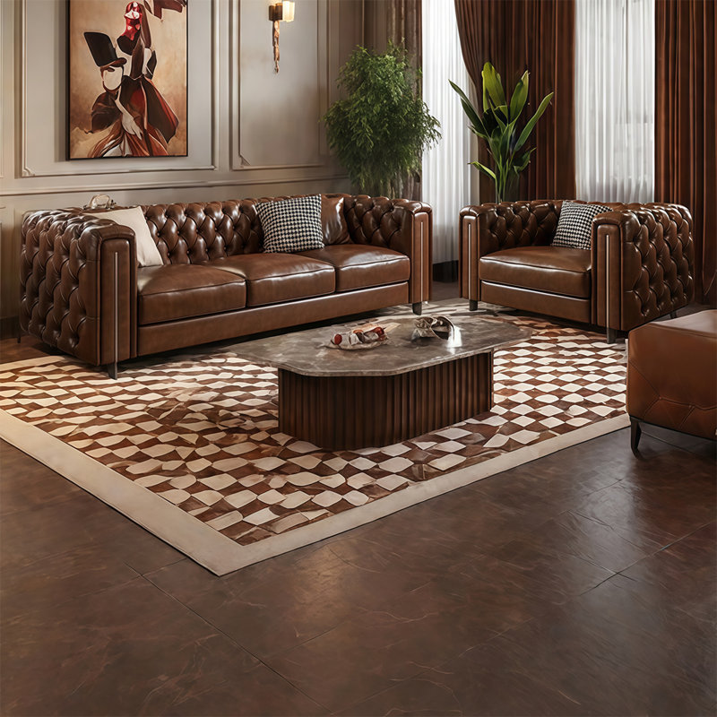 American straight - row retro sofa