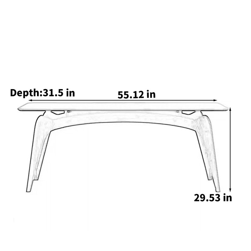 Nordic cream style rectangular rock table