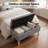 Upholstered Flip-Top Storage Bench with Legs