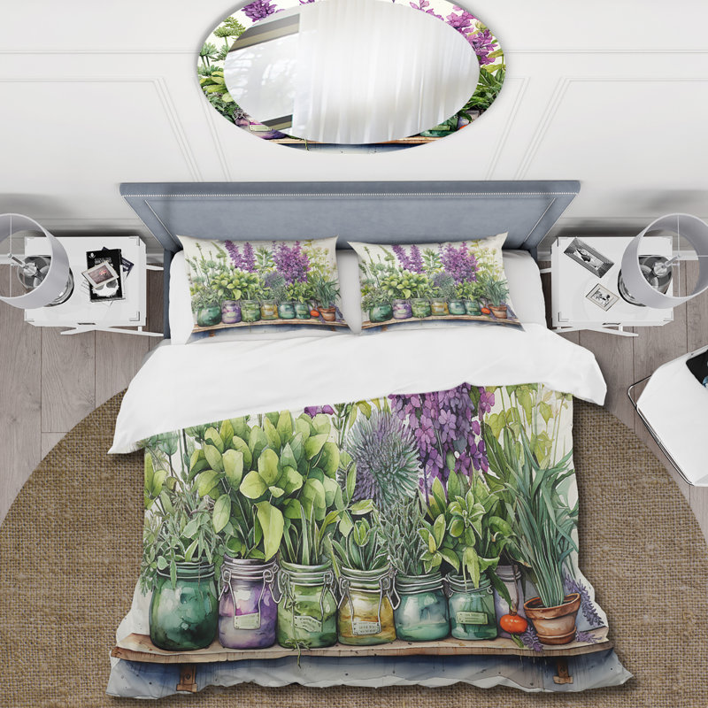 Ensemble de housse de couette floral - polyester microfibre, Housse de couette simple et deux taies décorative