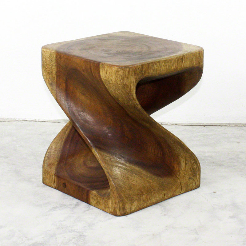 Amardev Solid Wood End Table, 12" H x 10" W x 10" D, Antique Oak