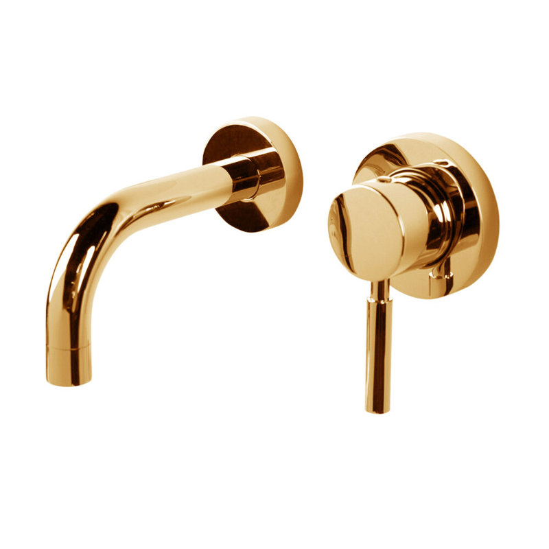 Cigno Wall Mounted Bathroom Faucet, Brushed Gold