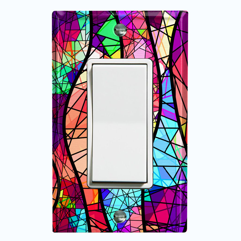 Plaque murale berçante en verre coloré multicolore à imprimé mosaïque