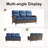 9-Piece Outdoor Garden Nighttime Moments Family Sofa Conversation Set With Swivel Chairs And Split-Type Fire Pit-816371809