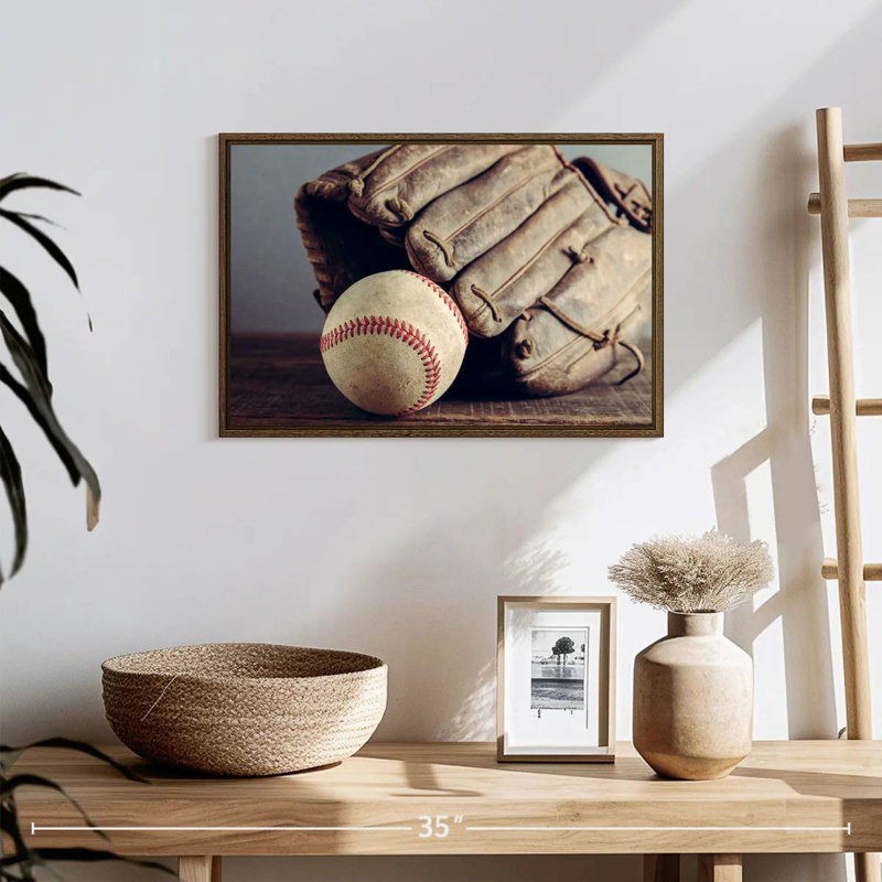 Baseball Memorabilia, 19" X 13", Floating Frame Walnut