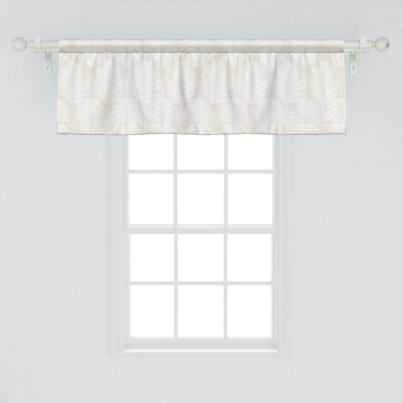Floral Tailored Window Valance, 54" W x 18" L, Eggshell White
