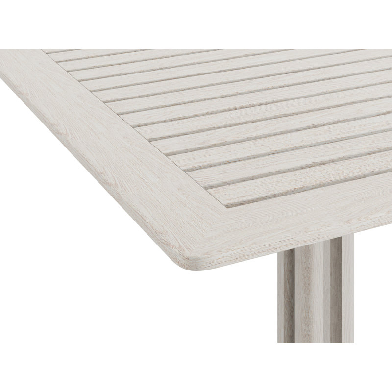 Square Ash Solid Wood Outdoor Bistro Table - 51 cm W 51 cm D, White