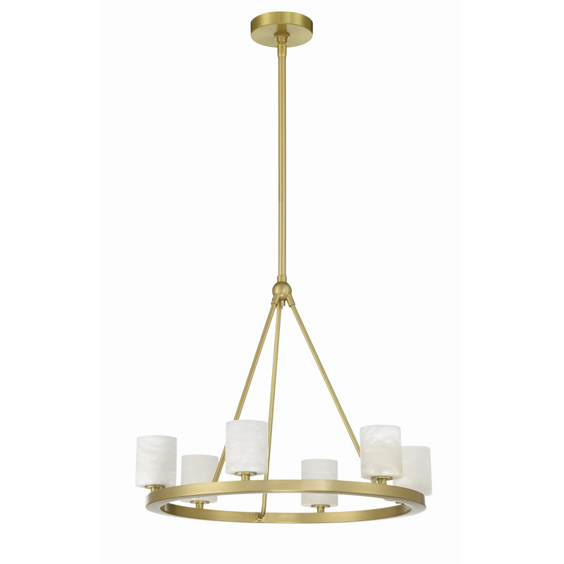 Rashana 6 - Light Dimmable Wagon Wheel Chandelier
