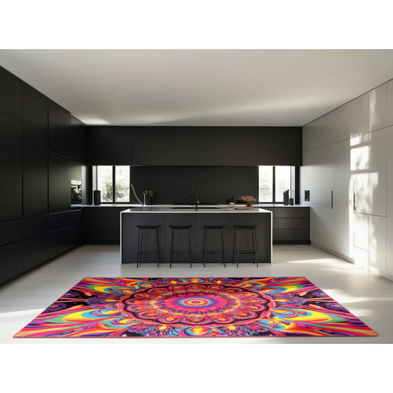 Tapis en spirale Aurora, Carré 4 pi